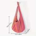 thumbnail image 3 of MMYGU Foldable Hemp Striped Slouchy Shoulder Bag - No-Closure, Cotton Lined, Retro Boho Style, Trendy Underarm Bag for Occasions - Versatile, Stylish, and Easy to Carry, 3 of 9