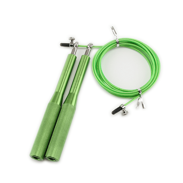 Cuerda de salto de estilo libre para entrenamiento de intervalos de alta intensidad (HIIT), velocidad y trucos (mangos largos de aluminio, cable ajustable)