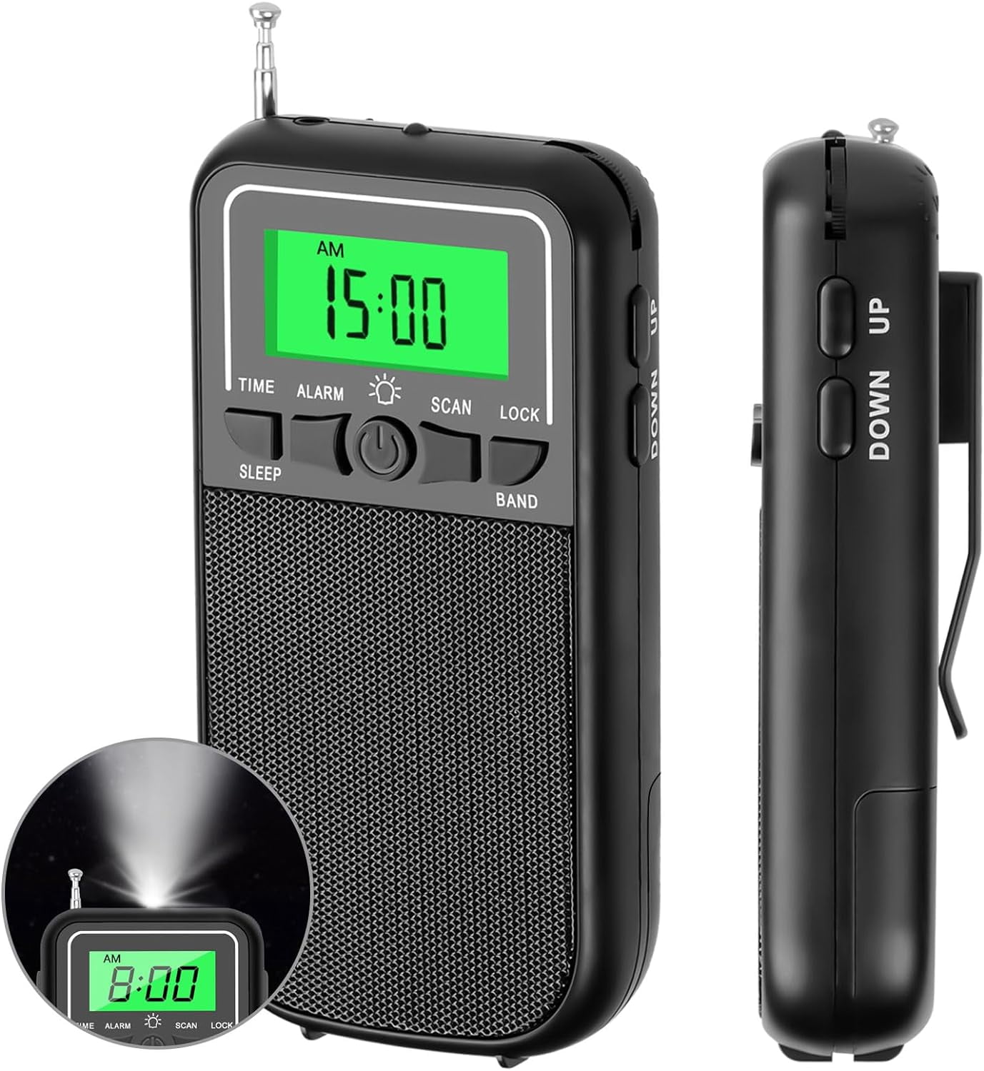 AM FM SW Portable Radio, with Best Reception, Long Battery Life, with LED Flashlight, Emergency Pocket Walkman Radio for Indoor, Outdoor,Walk,Jogging,Gym,Camping