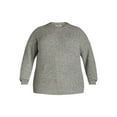 thumbnail image 3 of Time and Tru Women's and Women's Plus Waffle Stitch Sweater, Midweight, Sizes XS-4X, 3 of 5