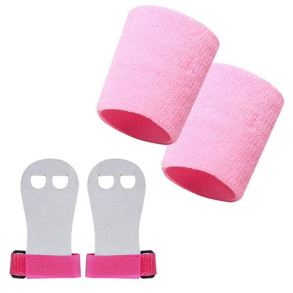 Reliable & Practical Gymnastics Grips, Sweat Absorbing Breathable Wrist Support, Artificial Leather with Enhanced Grip, Adjustable Straps, for Girls & Teenagers, 1 Pair