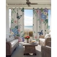 thumbnail image 6 of Watercolor Flowers Blackout Curtains for Bedroom Living Room Darkening Curtains 54 Inch Long Spring Floral Butterflies Botanical Beige Short Curtain for Small Window Treatment Drapes 52"x54"x2, 6 of 9