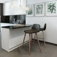 thumbnail image 4 of Simpli Home Addy Mid-Century Modern 26 " Counter Stool (Set of 2) in Distressed Brown Faux Leather, 4 of 8