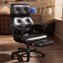 HomeZeer Big and Tall Office Chair 400LBS, Reclining Office Chair with Footrest and Wide Seat, Executive Desk Chair with High Back,Comfortable Computer Task Chair for Home Office, Black