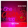 thumbnail image 2 of Letrero De Neón She Is The Cherry On Top Con Luz LED Regulable Para Bodas, Fiestas, Dormitorios, Salones De Belleza Y Decoración De Pared 42cmx26.7cm, 2 of 3
