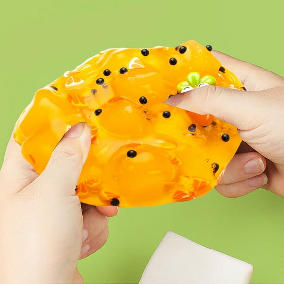300ml Fruit Crystal Mud Slime Toy for DIY Craft, Stretchy and Non-Drying, Cotton Puree Base, Comes with Accessories, Ideal for Sensory Play and Creative Art for Fidget,Stress Relieving