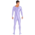 thumbnail image 2 of iEFiEL Mens Shiny Smooth Jumpsuit Long Sleeve Full Body Length Bodysuit for Fitness Workout, 2 of 7