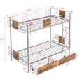 thumbnail image 7 of Metal Bunk Bed Twin XL over Twin XL, Heavy Duty Sturdy Bunk Bed with MDF Board Guardrail and 2 Storage Drawers for Kids Teens Adults, No Box Spring Needed, Silver, 7 of 7