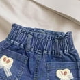 thumbnail image 4 of DAETIROS Girls Denim Shorts High Waisted Kids Jean Shorts Heart Embroidery Lace Bow Pockets Elastic Waist Pull-On Blue 100% Cotton Sizes 2T 3T 4 5 6 7 8,Size 7-8T, 4 of 5
