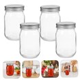 thumbnail image 6 of Pretyzoom Glass Mason Jars with Lids for Kitchen Use Transparent Honey Storage Sealed Jar 4pcs Wide Mouth, 6 of 8