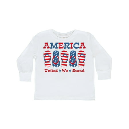 

Inktastic Flip Flop America Gift Toddler Toddler Girl Long Sleeve T-Shirt