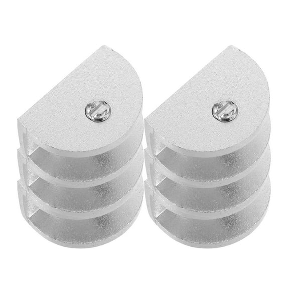HOMEMAXS  6 Pcs Bathroom Mirror Clips Glass Clamps Holder Bracket Mounting Silver