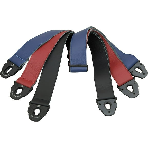 D'Addario Planet Lock Leather Guitar Strap, Black
