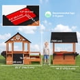 thumbnail image 3 of Qaba Maisonnette de Jeu Extérieure en Bois pour Enfants avec Table et Bancs pour 3 à 8 Ans, 3 of 10
