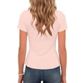 thumbnail image 5 of BLTIBY Girls Cap Sleeve Shirts Crew Neck Cute Summer Ruffle Hem Tops Loose Casual Short Sleeve Tees Soft Kids Clothes Pink 5-6 Years, 5 of 9
