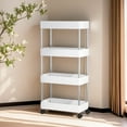 thumbnail image 5 of WEGFTDUOP Slim 4-Tier Rolling Storage Cart, 15.9"×12.6"×5.3" Narrow Plastic Mobile Organizer for Bathroom, Kitchen, Laundry Room, RV, Office, Easy-Assembly Waterproof Shelf Unit, 5 of 6