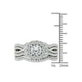 thumbnail image 4 of 1-1/4 Carat T.W. Diamond Criss-Cross Shank Halo 14kt White Gold Engagement Ring Set, 4 of 5