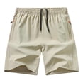 thumbnail image 3 of Aobny Running Men's Shorts Quick Dry Zip Pockets Shorts Casual Baggy Mens Beach Shorts,Khaki,XXL, 3 of 4