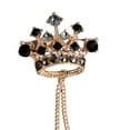 thumbnail image 7 of Yesbay Men Suit Coat Brooch Rhinestone Crown Brooch Tassel Lapel Pin Badge Formal Occasion Business Corsage Clothes Jewelry, 7 of 7