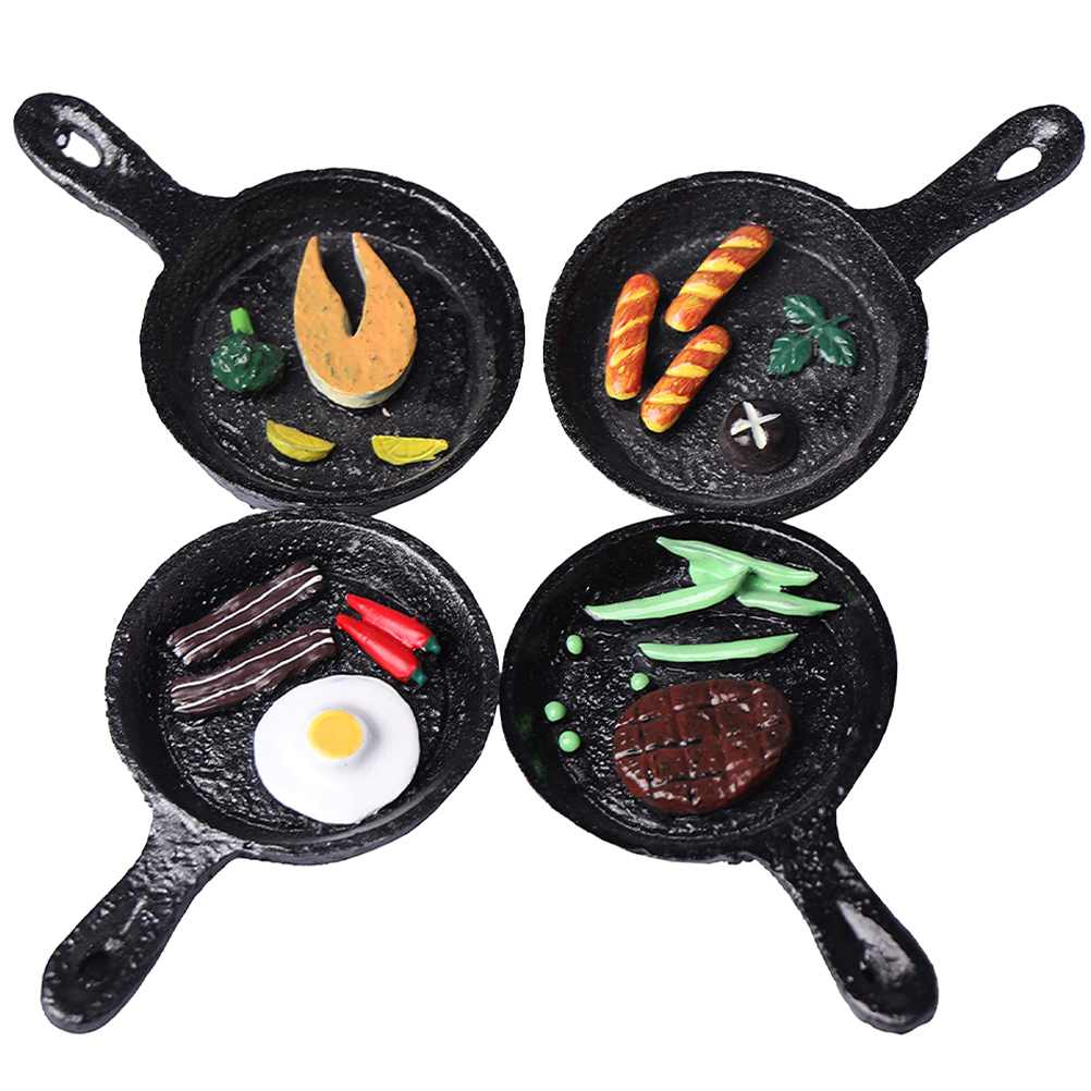 HOMEMAXS 4Pcs Frying Pan Fridge Adorable Refrigerator