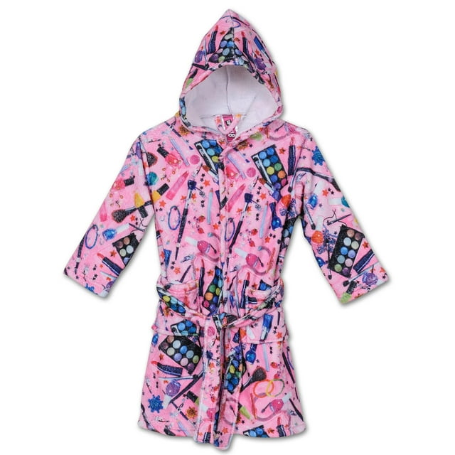Up Past 8 Girls' Bathrobe Fuzzy Hooded Robe Sleepwear
