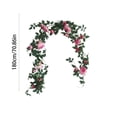 thumbnail image 3 of Guirnalda de Enredaderas de Rosas Artificiales de 180 cm, Decoración Colgante de Flores Falsas con Hojas Verdes para Bodas, Jardines, Uso en Interiores y Exteriores, 3 of 6