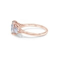 thumbnail image 4 of 2 2/5 Carat 8X6MM Emerald & 6X4MM Pear Cut Lab Created Moissanite Diamond 3-Stone Engagement Ring For Women In 14K Rose Gold Over Sterling Silver (G-H Color, VVS1 Clarity, 2.40 Cttw)-5.5, 4 of 7