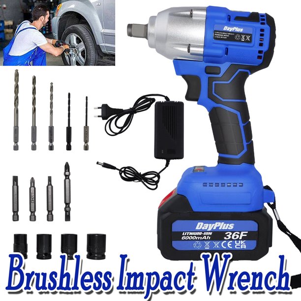 Bowoshen Cordless Impact Rattle Gun 1/2" Wrench Drill Battery Charger