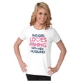 thumbnail image 4 of Wife Husband Loves Fishing Cute Girly Womens Slim Fit Graphic Tee Brisco Brands M, 4 of 5