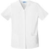 Fashion Snap Front Tunic Scrub Top in White