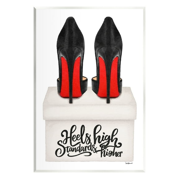 Stupell Industries Heels High Standards Higher Beauty & Fashion Painting Unframed Art Print Wall Art, 10 x 15