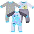 thumbnail image 1 of Disney Baby Boys' Monsters Inc Mike and Sully 3 Pack Coveralls, 1 of 8
