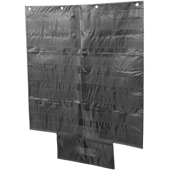 Black Classroom Wall Pocket Chart for Sentence Strips and Word Cards Polyester PVC Material