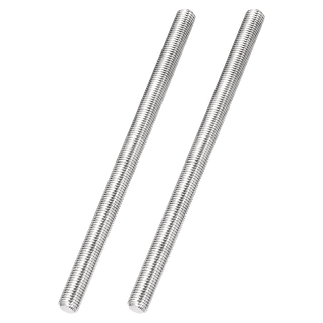 Uxcell 2Pcs Varilla Completamente Roscada, M8 x 1mm Paso 304 Acero Inoxidable Roscas Finas, 100mm/4 Pulgadas