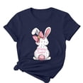 thumbnail image 5 of Camisetas de Cuello de Tripulación de Manga Corta para las Mujeres Cartas de Impresión de Pascua Camiseta de Manga Corta, Spandex de Poliéster, 5 of 5