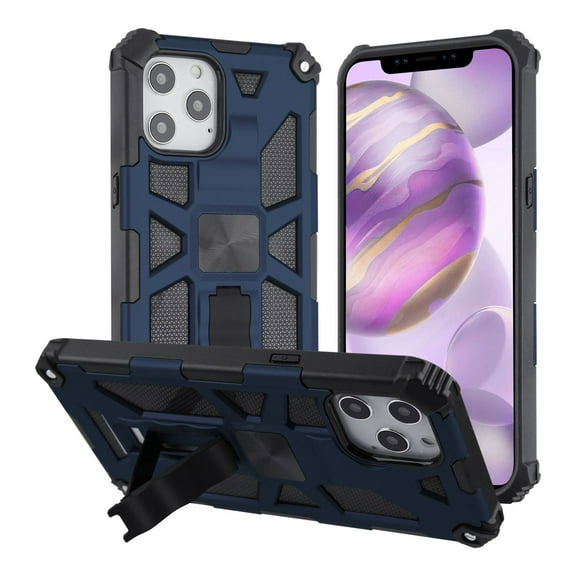 Bemz Mech Series Apple iPhone 12 Pro Max Phone Case (Rugged Tough Armor Cover with Magnetic Mount, Kickstand) - Dark Navy Blue