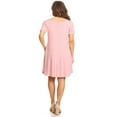 thumbnail image 4 of Women's Solid Casual Lightweight Relaxed Fit Short Sleeve Knit Tunic Top Dress, 4 of 5