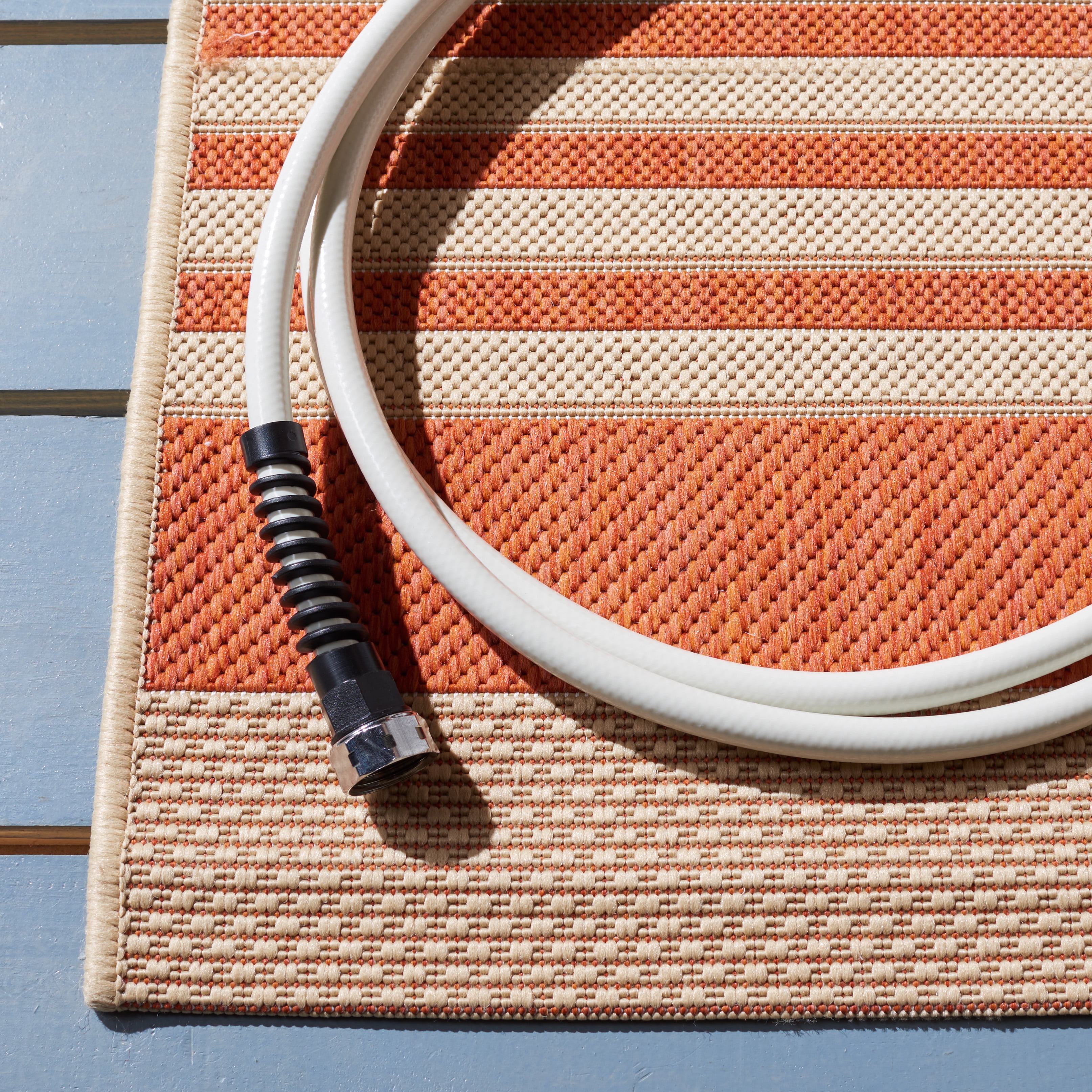 Safavieh Courtyard Caroline Striped Indoor/Outdoor Runner Rug, Terracotta/Beige, 2'3" x 5'
