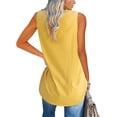 thumbnail image 3 of Summer Loose Women Sleeveless Casual Basic Solid Color Shirts Tunic Tops V Neck Tank Tops, 3 of 6