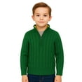 thumbnail image 2 of LittleSpring Boys Girls Quarter Zip Sweater Cable Knit Mock Neck Long Sleeve Pullover Size 4-12, 2 of 6