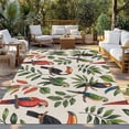 thumbnail image 2 of Farmhouse Parrots Outdoor Rug for Patio/Deck/Porch, Non-Slip Large Area Rug 4 x 6 Ft, Spring Summer Botanical Leaves Burlap Indoor Outdoor Rugs Washable Area Rugs, Camping Rug Carpet Runner, 2 of 8