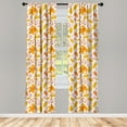 thumbnail image 2 of Ambesonne Thanksgiving Curtains, Foliage of Season Art, Pair of 28"x63", White and Orange, 2 of 3