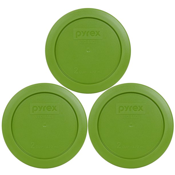 Pyrex Replacement Lid 7200PC Green Round Plastic Cover (3Pack) for