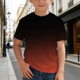 thumbnail image 2 of Tfken Toddler Kids Summer Boys Cute Shirts Gradient Short Sleeve Crew Neck Tops Fashion Daily Wear Child Soft Leisure T-Shirts Size 9-10 Years Red, 2 of 6
