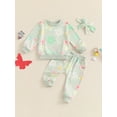 thumbnail image 2 of FEORJGP Little Girl 2pcs Casual Sweat Clothes 6M 12M 18M 2T 3T 4T Toddler Long Sleeve Pullovers Floral/Butterfly Print Round Neck Sweatshirts Tops andshion Cute Comfy Outfits for Spring Fall, 2 of 7