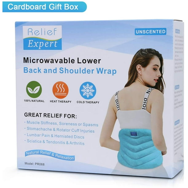 Coussin chauffant micro-ondes pour soulager les douleurs du bas du dos,  enveloppe chauffante micro-ondable pour les lombaires, la taille, les  crampes d'estomac, les jambes, le cou et les épaules, thérapie naturelle  chaude
