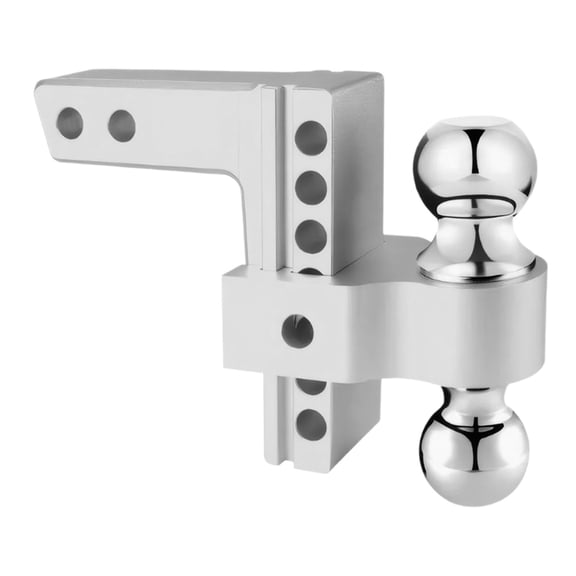 Adjustable Trailer Hitch 6 Inch Rise/Drop Heavy Duty Hitch Aluminum Alloy Dual Ball Towing Hitch ,Secure All-In-One Ball Hitch