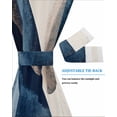 thumbnail image 3 of Navy Blue Geometric Blackout Door Curtains for French, Glass,Front, Back, Patio Door, Modern Beige Abstract Art Thermal Insulated Rod Pocket Window Curtain Drapes With Tiebacks 25"x72", 3 of 5