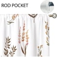 thumbnail image 4 of Tan Leaf Small Kitchen Curtains Botanical Window Treatment Plant Floral Rod Pocket Cafe Short Window Curtains for Bathroom Dining Laundry Room Flower Fall Tier Treatment Drapes 27.5x39 inch, 4 of 6