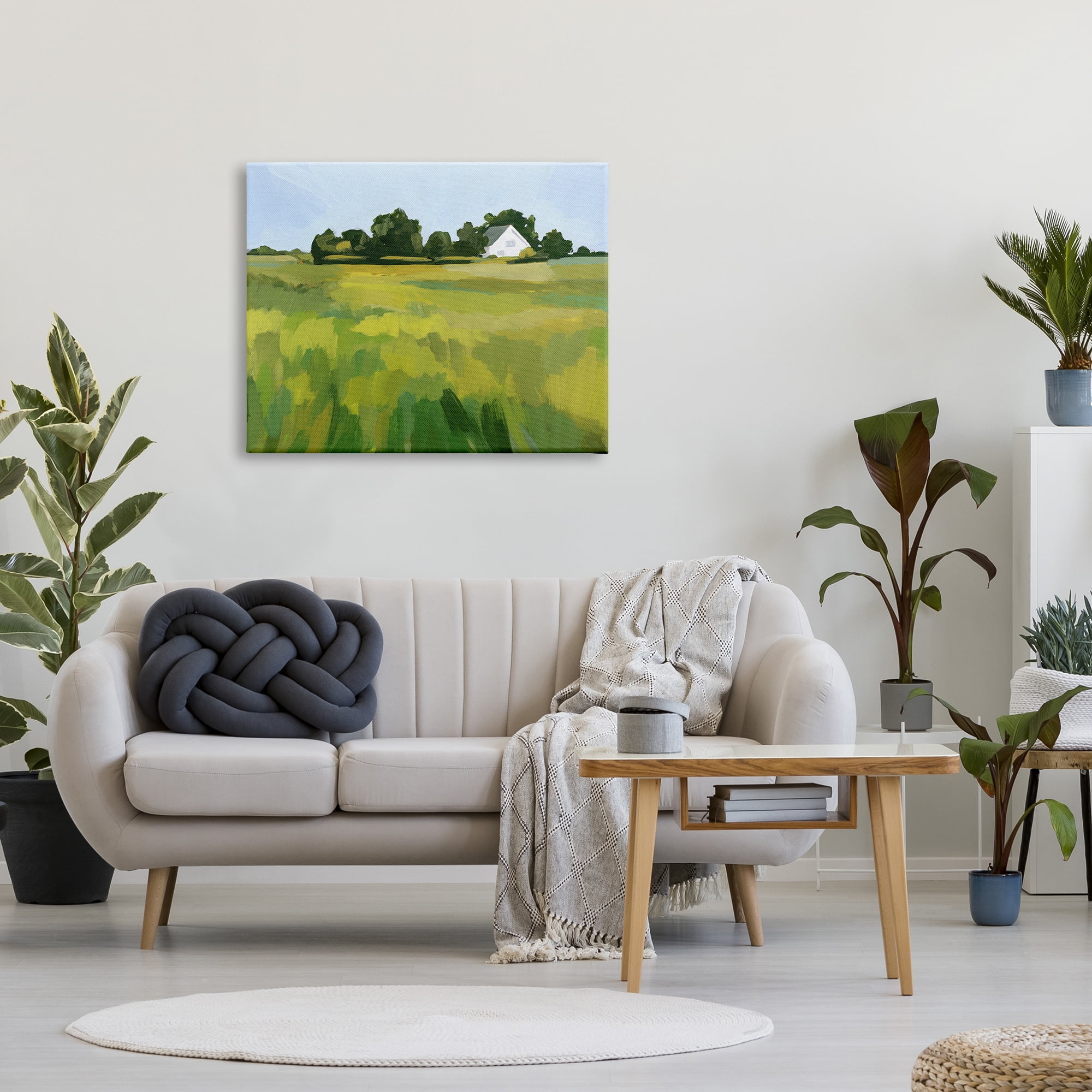 Stupell Countryside Meadow Abstract Painting Landscape Painting Gallery Wrapped Canvas Print Wall Art